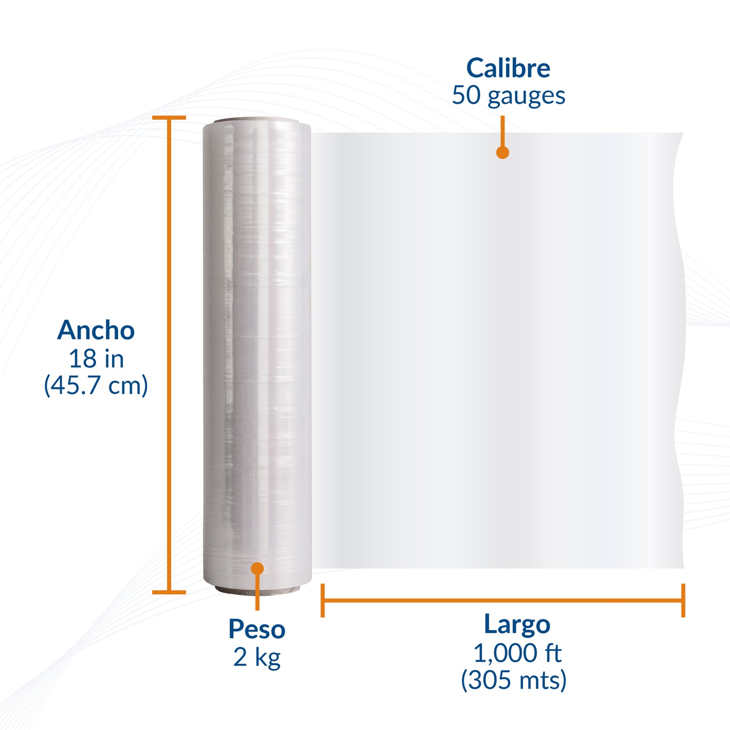 Packsys Película Stretch Manual PCR (Rollo de Playo Reciclado)